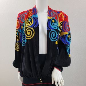 Vintage 1980's OSFM multi color micropleat jacket by Virginie Paris